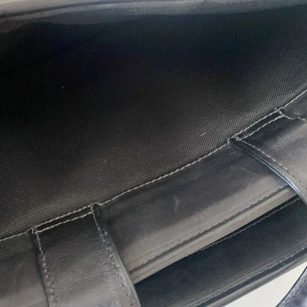Jack Georges BELTING SLIM LEATHER BRIEFCASE in Black Like New